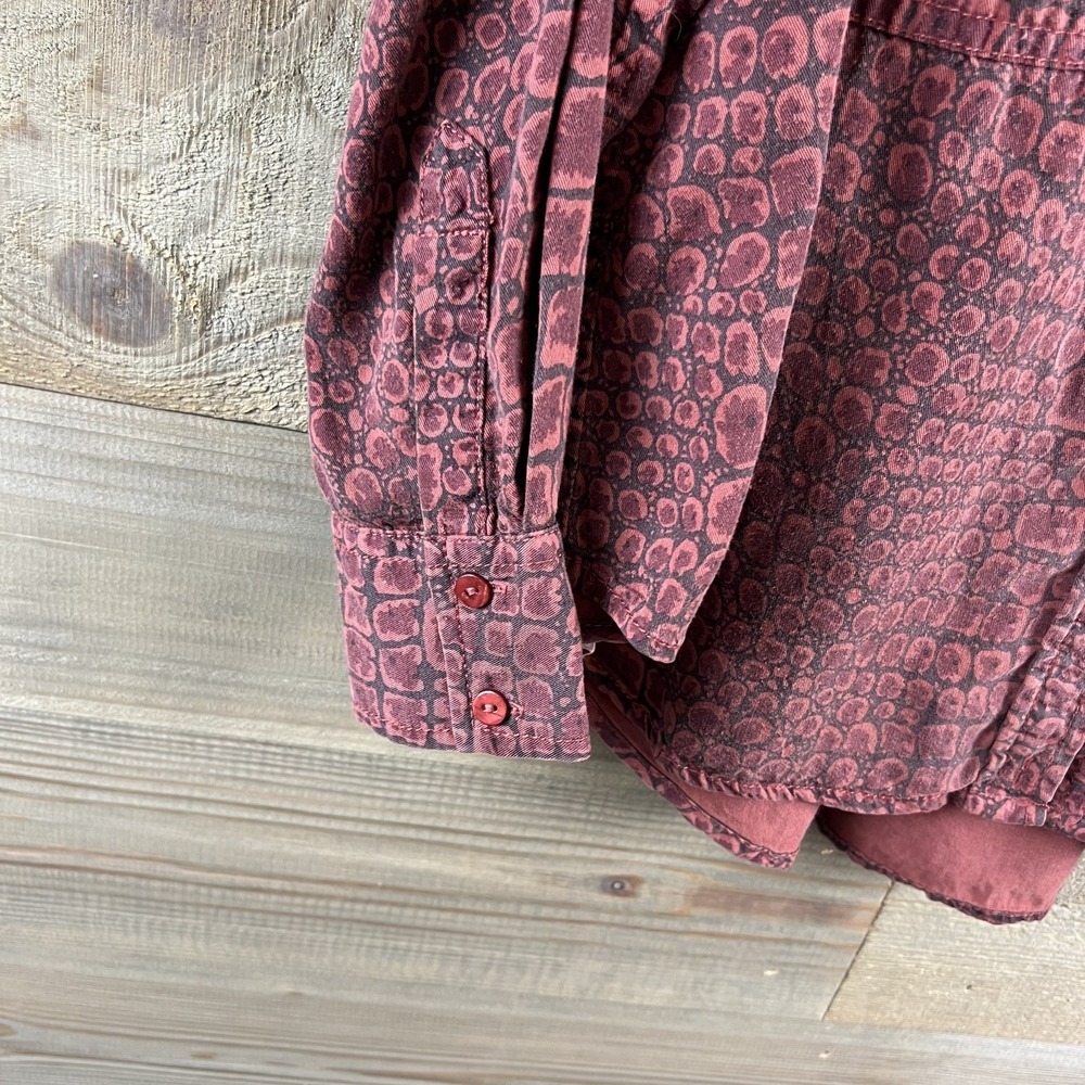 Current Elliott Womens Shirt The Percy Road Button Up Crocodile Print 2 Medium - Picture 5 of 8